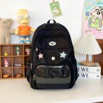 Sac-a-dos-kawaii-pour-enfant-avec-poche-transparente-zippee-et-etoiles-brodees-picture-3