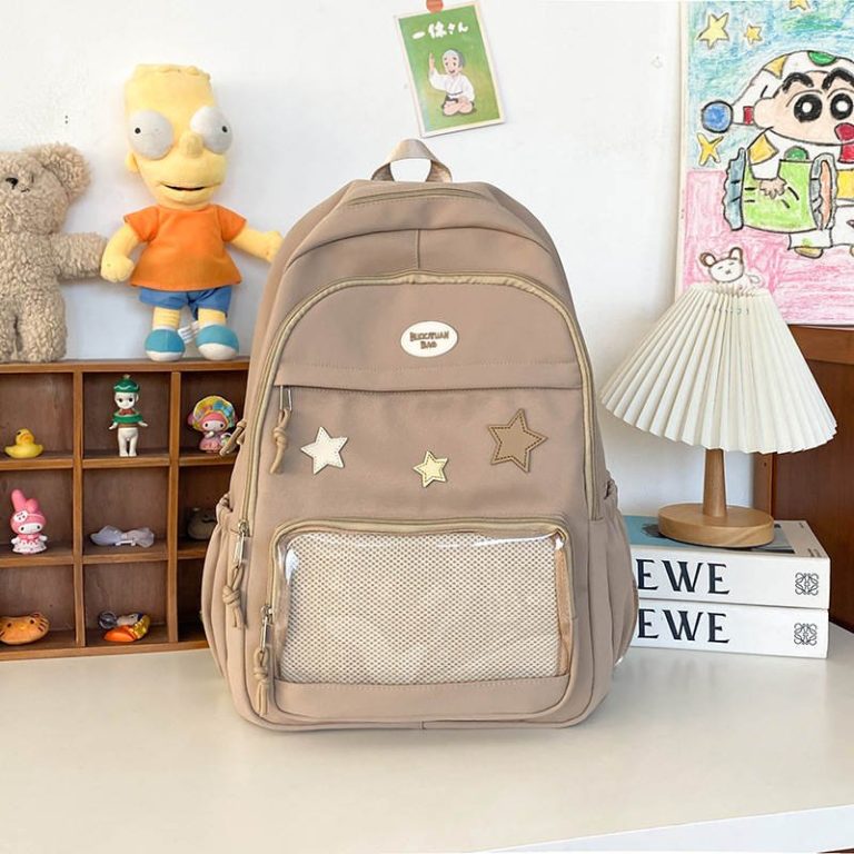 Sac-a-dos-kawaii-pour-enfant-avec-poche-transparente-zippee-et-etoiles-brodees-picture-4