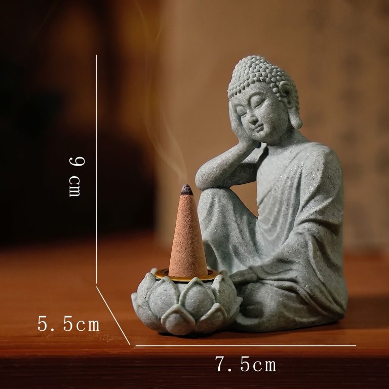 Statue-de-bouddha-assis-en-meditation-avec-porte-encens-integre-sur-fleur-de-lot-technique-5196