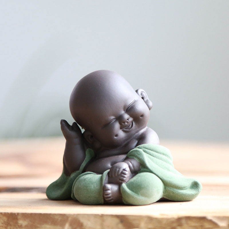 Statuette-moine-bouddhiste-en-ceramique-emaillee-pour-decoration-zen-picture-4