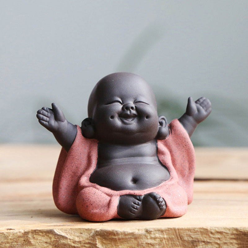 Statuette-moine-bouddhiste-en-ceramique-emaillee-pour-decoration-zen-picture-6
