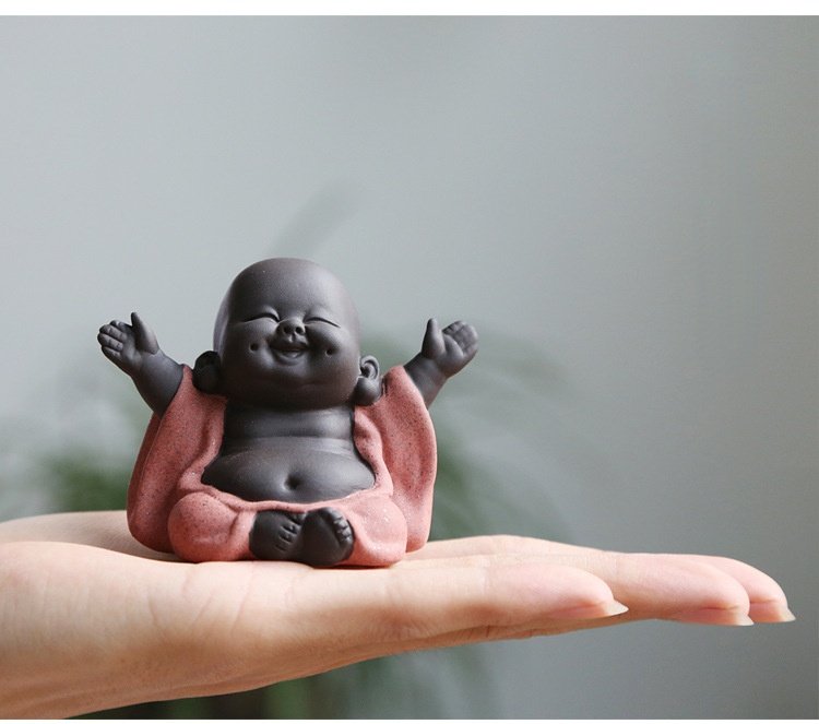 Statuette-moine-bouddhiste-en-ceramique-emaillee-pour-decoration-zen-picture-8