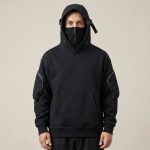 Sweat-a-capuche-homme-avec-masque-facial-integre-amovible-et-poches-zippees-picture-1-1