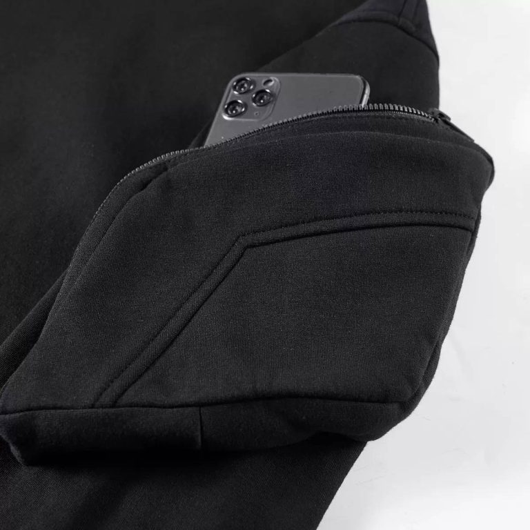 Sweat à capuche homme avec masque facial intégré amovible et poches zippées