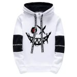Sweat-a-capuche-homme-bicolore-avec-motif-graphique-de-visage-stylise-et-poche-k-picture-3