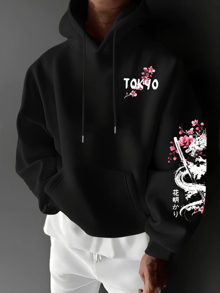 Sweat-a-capuche-streetwear-japonais-avec-dragon-katana-et-fleurs-de-cerisier-picture-2
