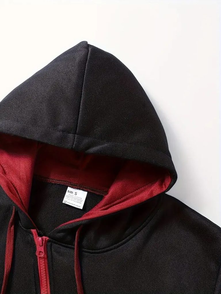 Sweat-a-capuche-zippe-asymetrique-orne-dun-dragon-japonais-au-dos-picture-6