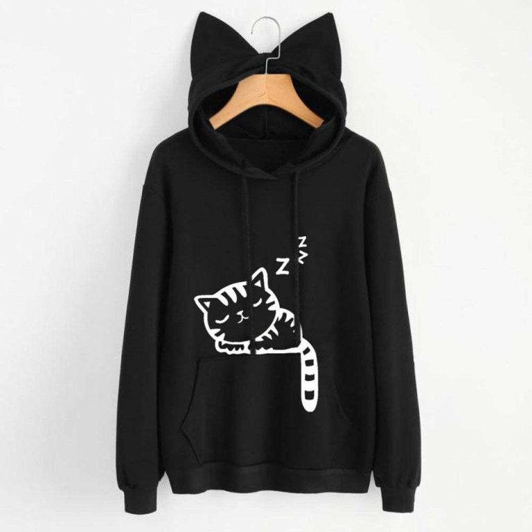 Sweat-chat-kawaii-a-capuche-avec-oreilles-en-relief-et-motif-chat-qui-dort-picture-5