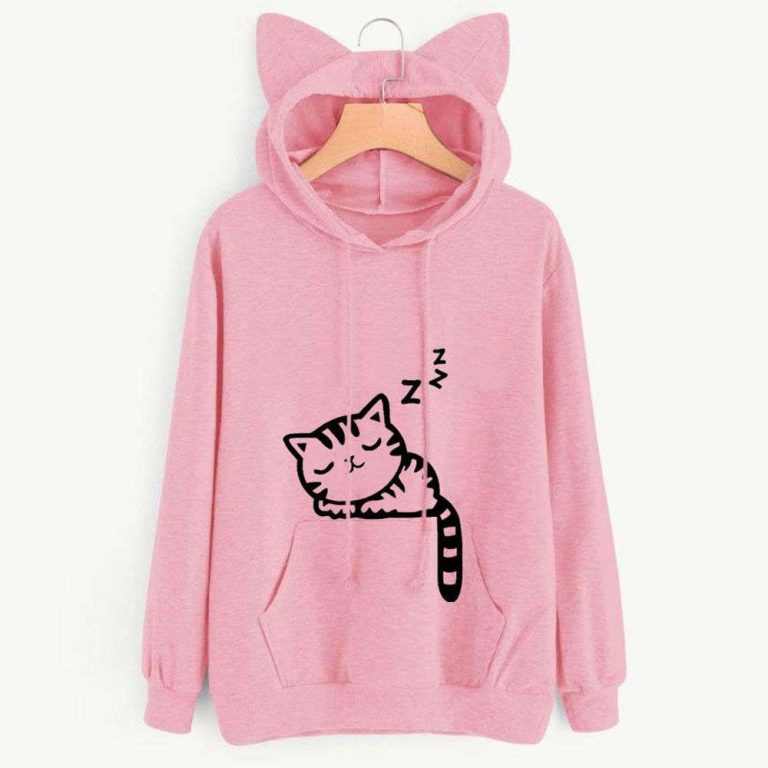 Sweat-chat-kawaii-a-capuche-avec-oreilles-en-relief-et-motif-chat-qui-dort-picture-7