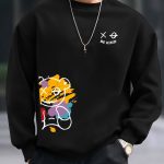 Sweat-col-rond-homme-imprime-avec-motif-ourson-stylise-et-message-Be-Kind-picture-4