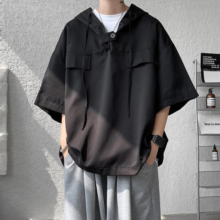 Sweat-leger-a-capuche-oversize-avec-manches-kimono-et-fermeture-asymetrique-picture-2