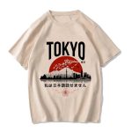 T-shirt-Tokyo-en-modal-avec-skyline-soleil-rouge-et-branches-de-cerisiers-en-fle-picture-1
