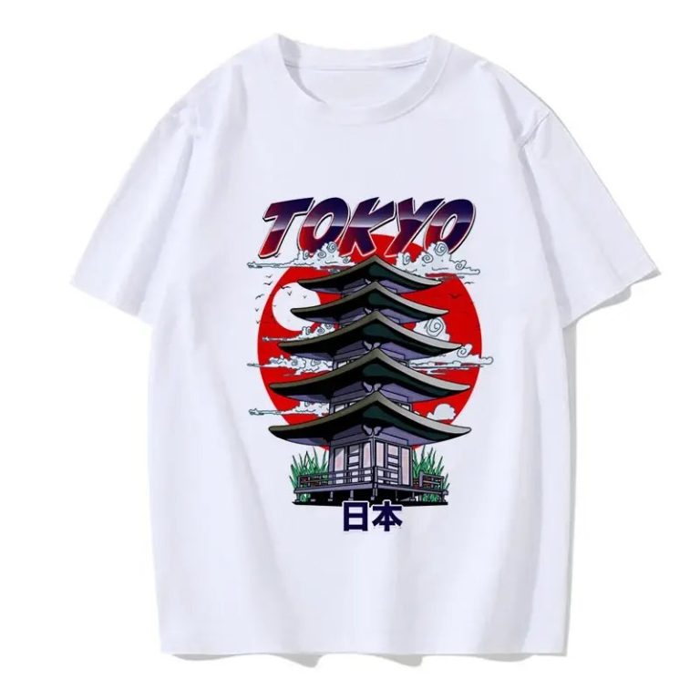 T-shirt-Tokyo-en-modal-avec-skyline-soleil-rouge-et-branches-de-cerisiers-en-fle-picture-3