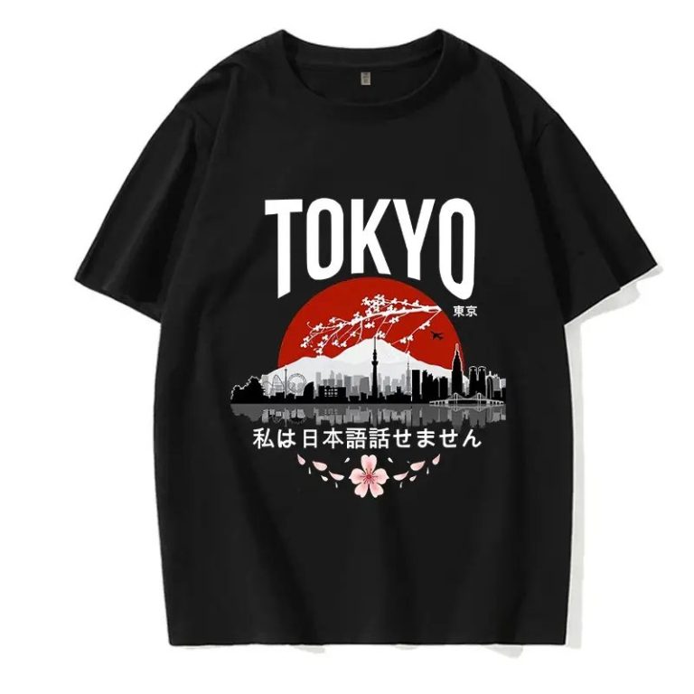 T-shirt-Tokyo-en-modal-avec-skyline-soleil-rouge-et-branches-de-cerisiers-en-fle-picture-5