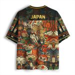 T-shirt-a-motif-japonais-maneki-neko-et-daruma-col-en-V-picture-2