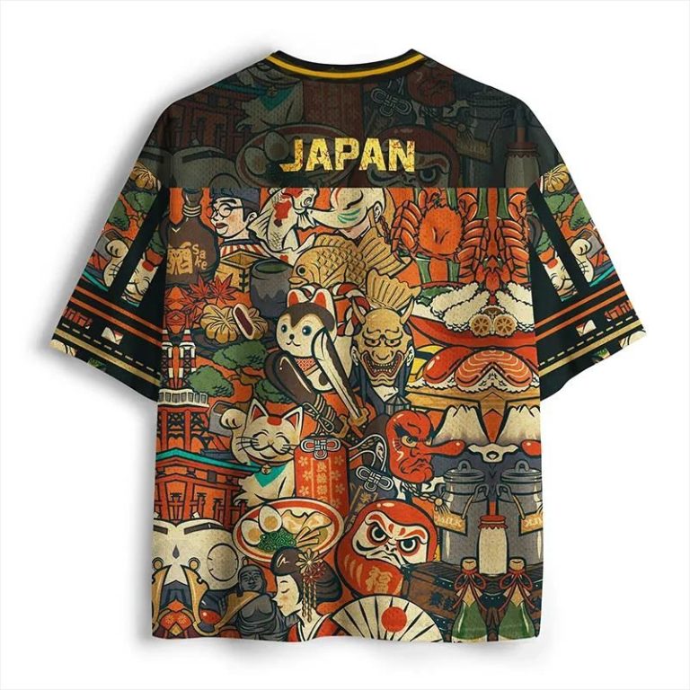 T-shirt-a-motif-japonais-maneki-neko-et-daruma-col-en-V-picture-2