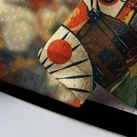 T-shirt-a-motif-japonais-maneki-neko-et-daruma-col-en-V-picture-3