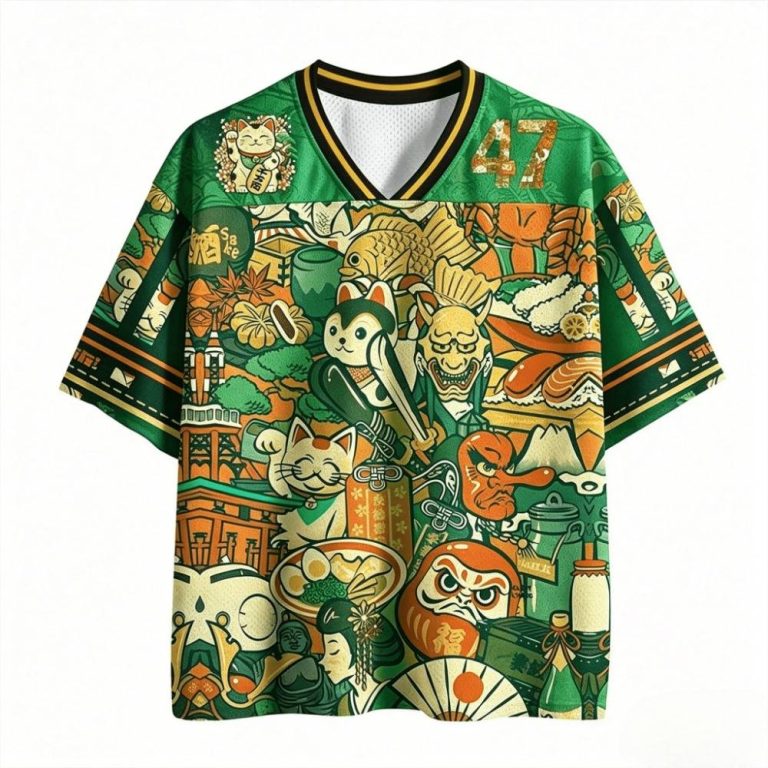 T-shirt-a-motif-japonais-maneki-neko-et-daruma-col-en-V-picture-5