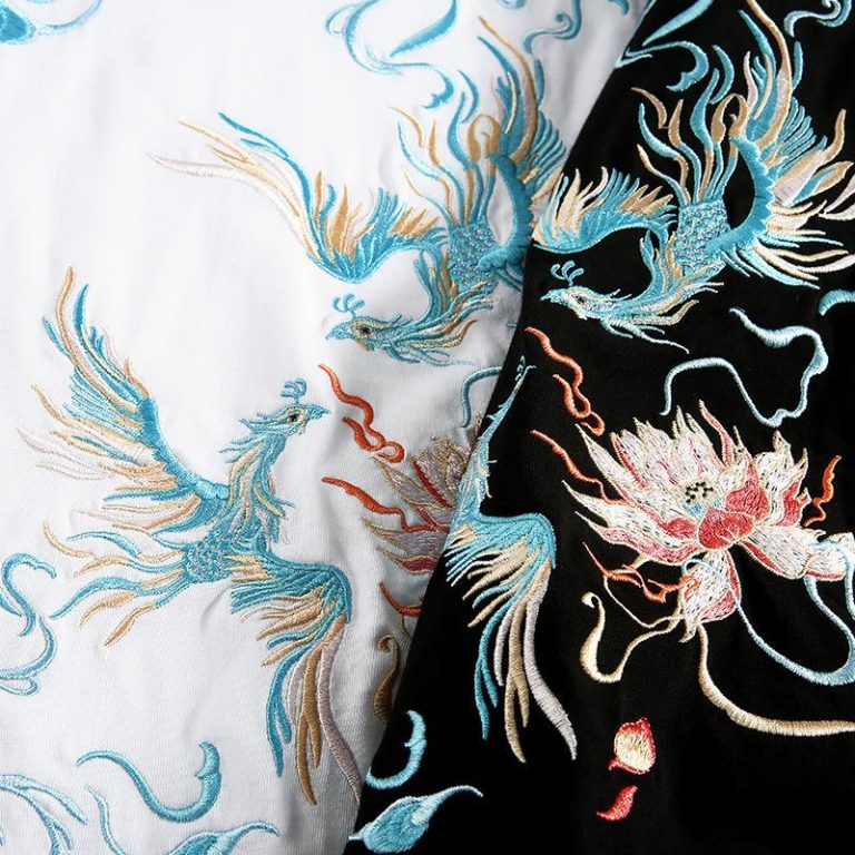 T-shirt-brode-streetwear-en-coton-a-motifs-de-phenix-picture-3