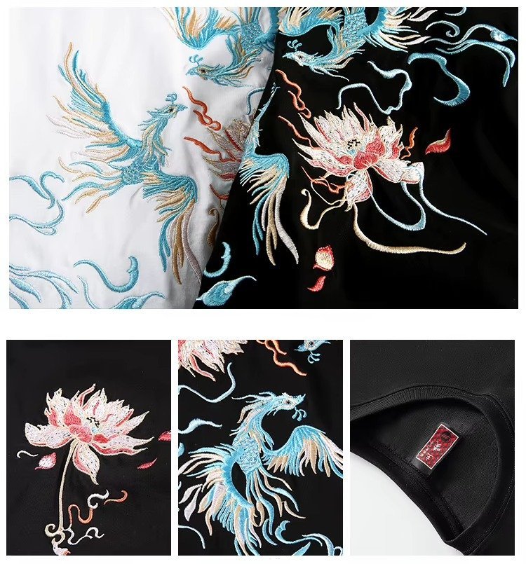 T-shirt-brode-streetwear-en-coton-a-motifs-de-phenix-picture-5
