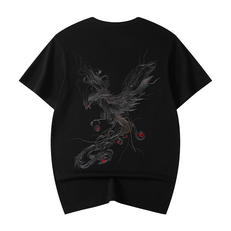 T-shirt-col-rond-a-phenix-japonais-brode-dans-le-dos-picture-5