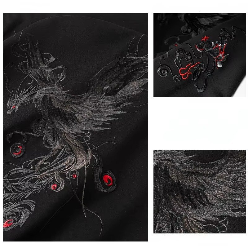 T-shirt-col-rond-a-phenix-japonais-brode-dans-le-dos-picture-6