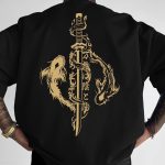T-shirt-dragon-japonais-a-col-rond-avec-carpe-koi-et-epee-picture-1