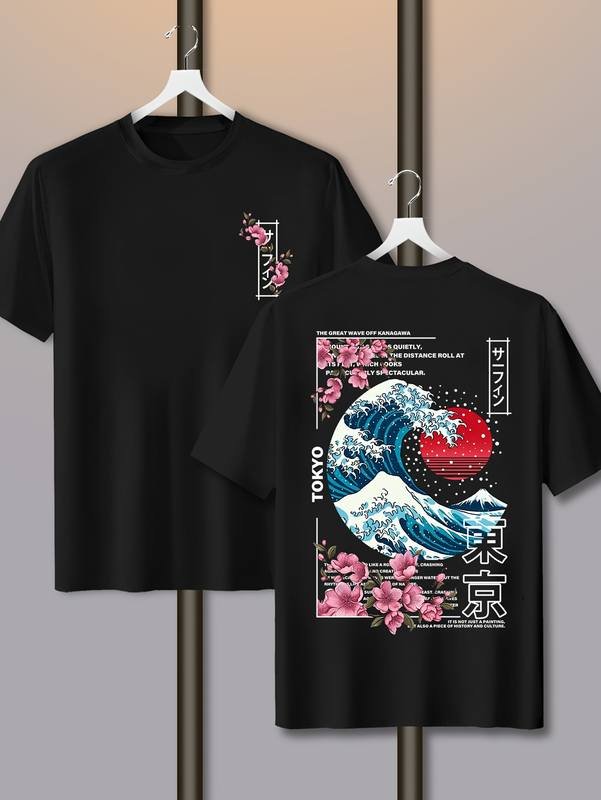 T-shirt-imprime-japonais-a-motifs-de-la-grande-vague-de-Kanagawa-picture-2
