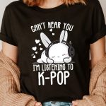 T-shirt-kpop-a-imprime-lapin-au-casque-audio-et-curs-picture-1
