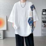 T-shirt-oversize-homme-a-motifs-doursons-et-poche-brodee-picture-1
