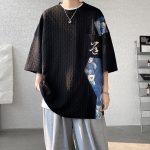 T-shirt-oversize-homme-a-motifs-doursons-et-poche-brodee-picture-3