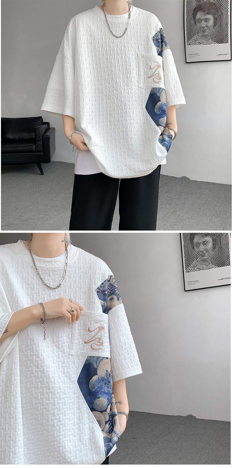 T-shirt-oversize-homme-a-motifs-doursons-et-poche-brodee-picture-8