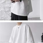 T-shirt-oversize-homme-a-texture-gaufree-et-motif-geometrique-en-relief-picture-8