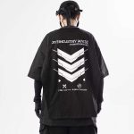 T-shirt-oversize-imprime-au-dos-a-motifs-en-chevrons-et-inscriptions-picture-1