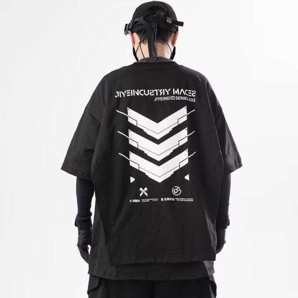 T-shirt oversize homme imprimé chevrons