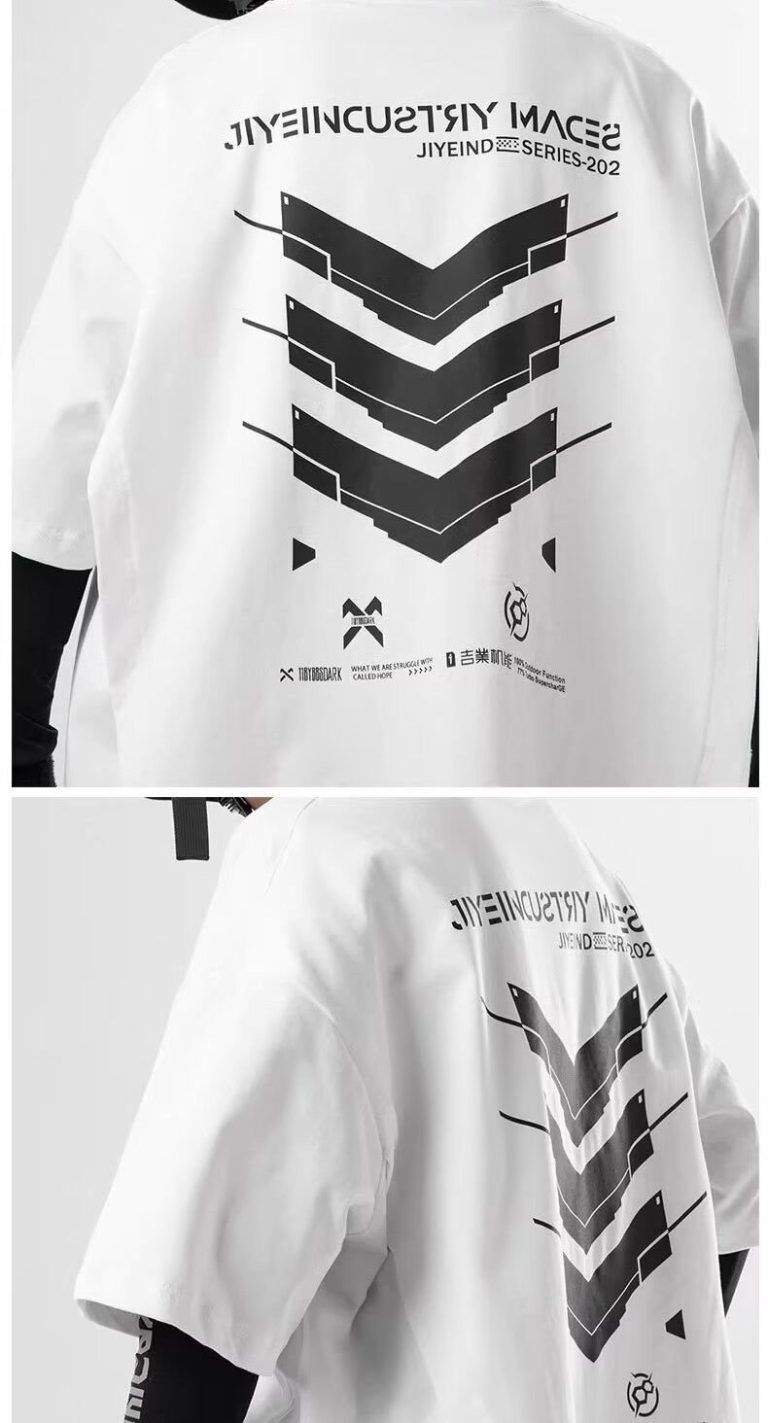 T-shirt-oversize-imprime-au-dos-a-motifs-en-chevrons-et-inscriptions-picture-4