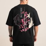 T-shirt-oversize-imprime-japonais-a-carpes-koi-et-katana-au-dos-miniature