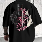T-shirt-oversize-imprime-japonais-a-carpes-koi-et-katana-au-dos-picture-1