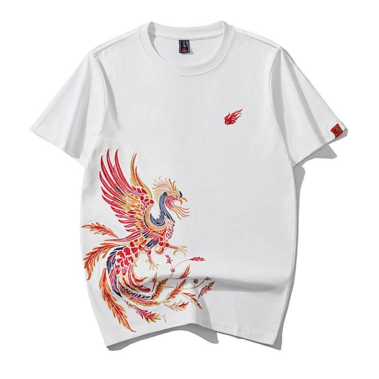 T-shirt-phenix-brode-en-coton-aux-ailes-deployees-style-streetwear-picture-3