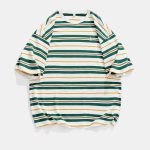 T-shirt-raye-coreen-a-coupe-ample-avec-manches-courtes-et-col-rond-picture-1