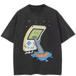 T-shirt-retro-gaming-a-motifs-de-console-portative-et-pixels-colores-coupe-stree-picture-1