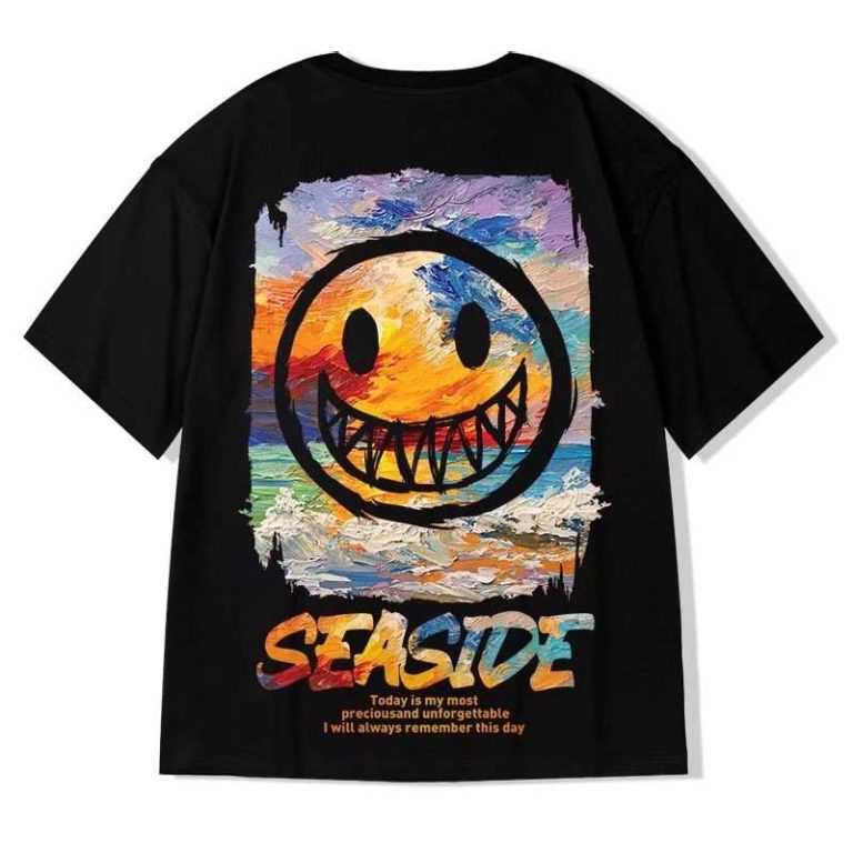 T-shirt-streetwear-a-motif-smiley-multicolore-picture-5