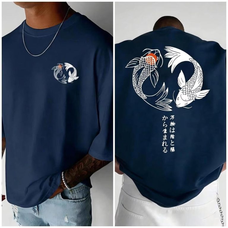 T-shirt-yin-yang-koi-en-coton-respirant-avec-kanji-japonais-picture-5