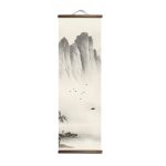 Tableau-japonais-noir-et-blanc-de-paysages-montagneux-sur-kakemono-picture-4