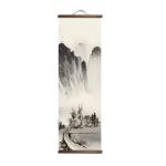 Tableau-japonais-noir-et-blanc-de-paysages-montagneux-sur-kakemono-picture-6