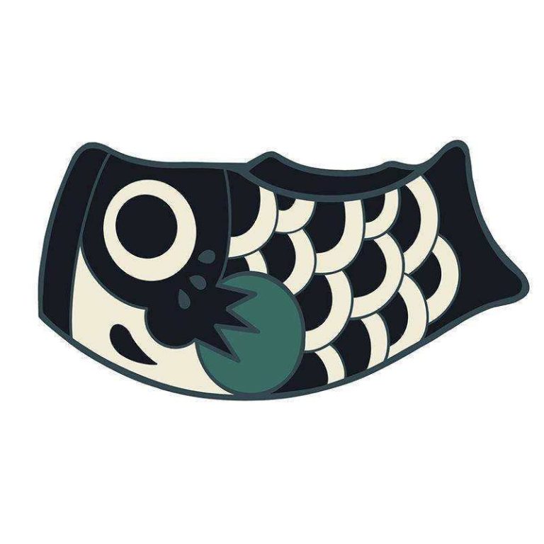 Tapis-poisson-japonais-a-ecailles-graphiques-et-il-cercle-pour-decoration-interi-picture-6