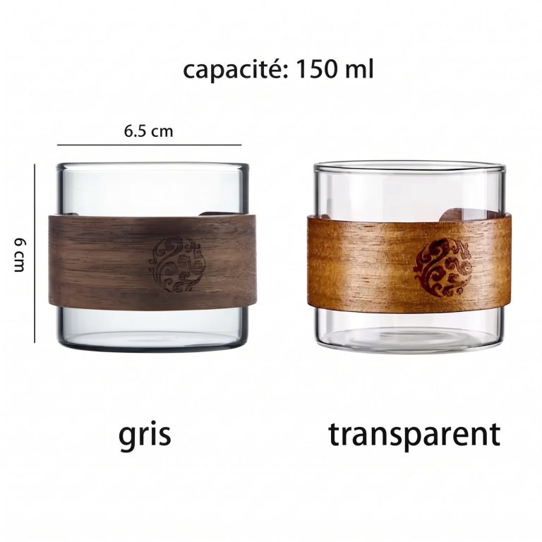 Tasse-a-the-en-verre-borosilicate-avec-manchon-amovible-en-bois-de-noyer-grave-picture-9