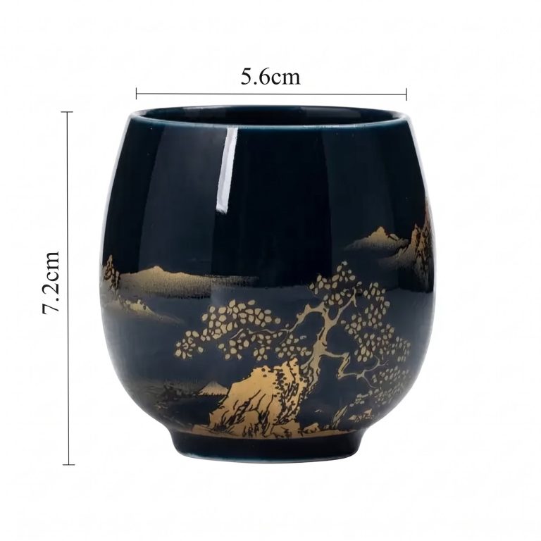 Tasse-a-the-japonaise-yunomi-avec-motifs-de-paysage-dore-et-finition-brillante-picture-1-3