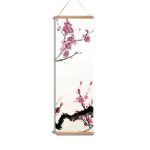 Tenture-murale-zen-a-motifs-de-branches-de-cerisier-sur-toile-suspendue-sakura-picture-4