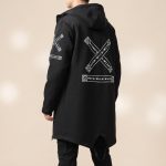 Veste à capuche streetwear japonaise à croix